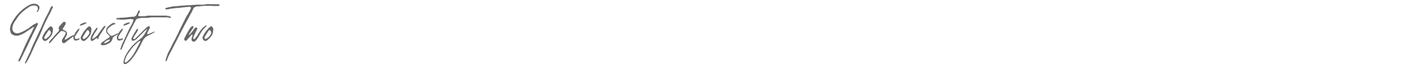 Sample characters Gloriousity Two Font